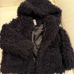 Appaman Black faux fur coat